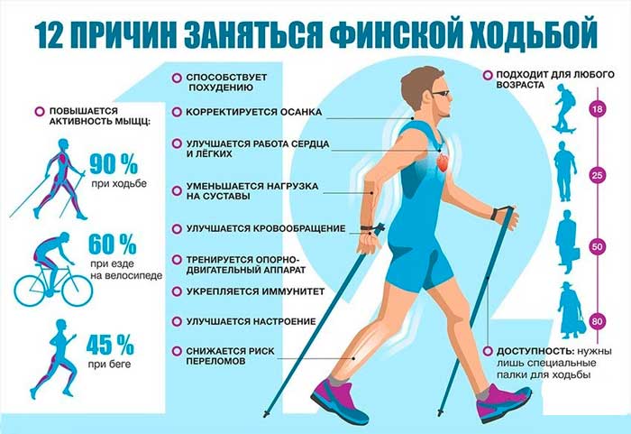 причины заниматься скандинавской ходьбой