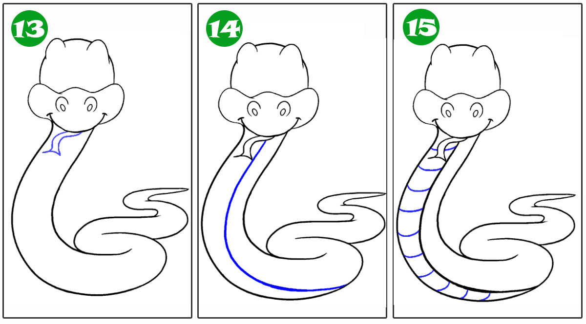 Малюємо символ 2025 року Змію поетапно - кроки 13-15