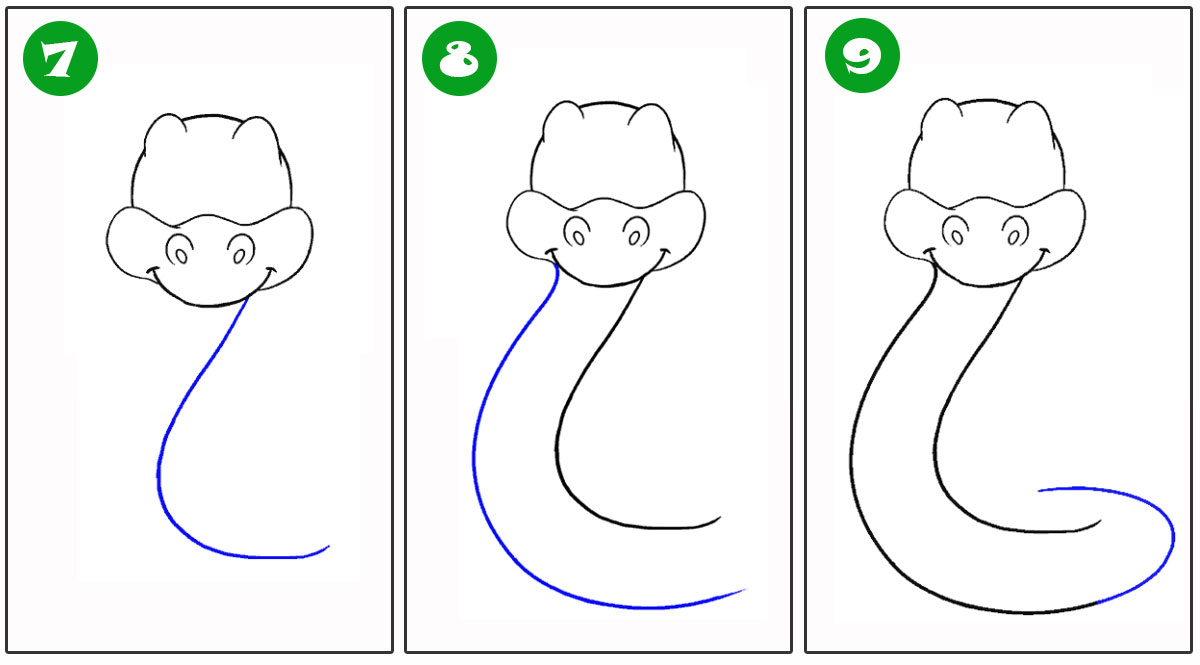 Малюємо символ 2025 року Змію поетапно - кроки 7-9