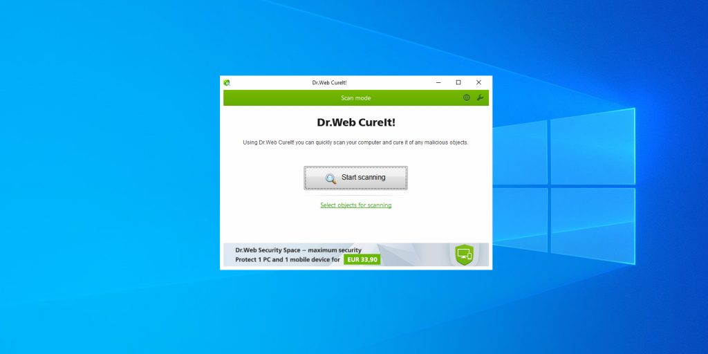 Dr.Web CureIt безкоштовний антивірус