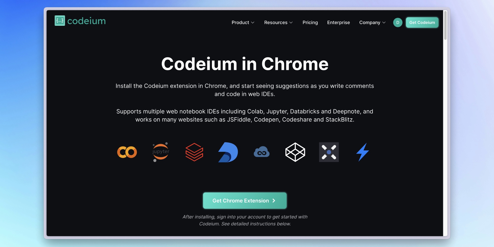 Встановлення розширення Codeium для Google Chrome