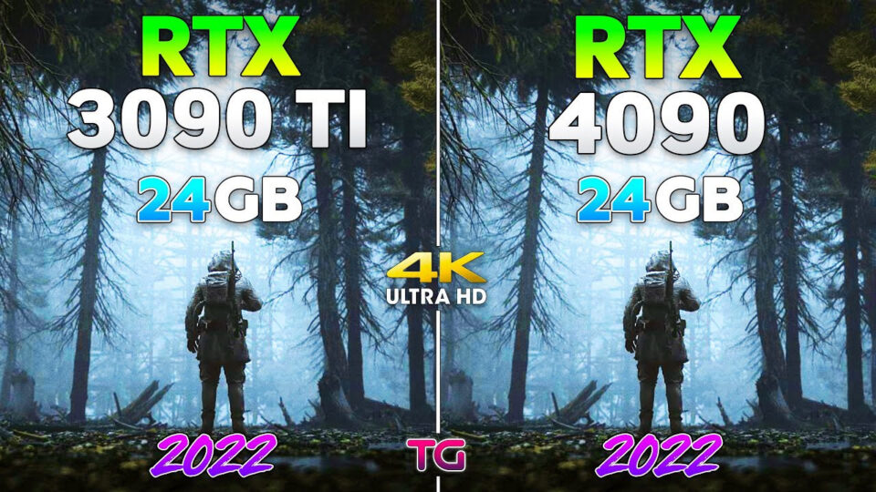 Експерт порівняв топові відеокарти двох поколінь GeForce RTX 4090 та GeForce RTX 3090 Ti в ААА-іграх